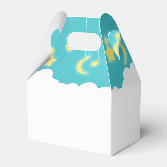 Stars Moon & Clouds Baby Dusche Gefälligkeitsboxen Geschenkschachtel (Rückseite)
