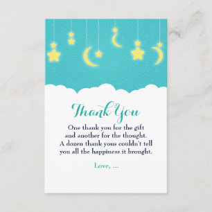 Stars Moon & Clouds Kinderdusche Danke Karte