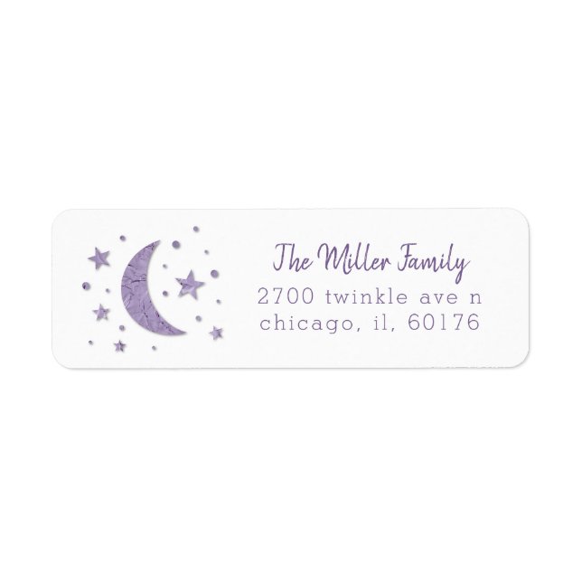 Stars Moon Lavender Baby Dusche (Vorne)