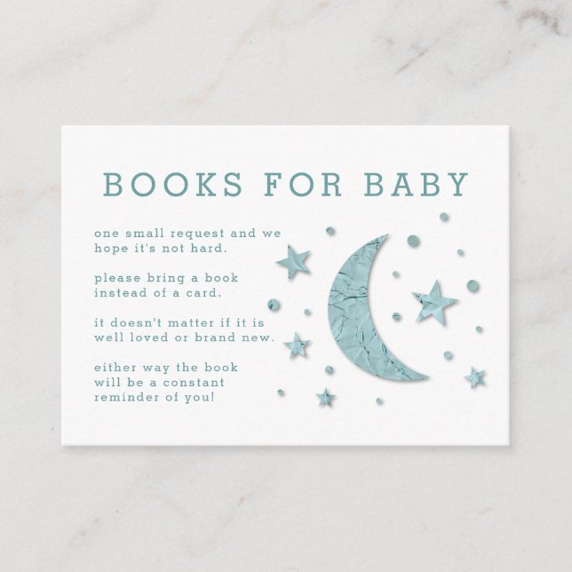 Stars Moon Mint Baby Showkarte Begleitkarte (Vorderseite)