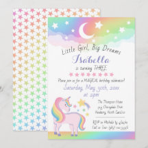 Stars & Moon Rainbow Sky Magical Unicorn Geburtsta