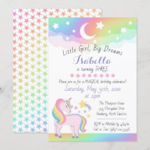 Stars & Moon Rainbow Sky Magical Unicorn Geburtsta