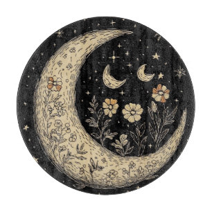 Stars Moons Boho Stil Schneidebrett