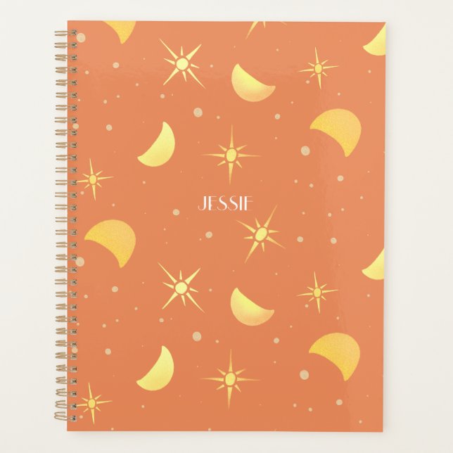 Stars & Moons - Poche Fuzzy Nom personnalisé/Plani (Devant)