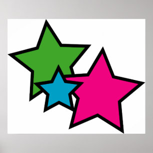 Stars Neon Colors Hübsch Poster