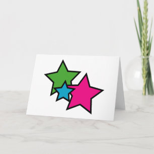 Stars Neon Pink Blue Green Hübsch Karte