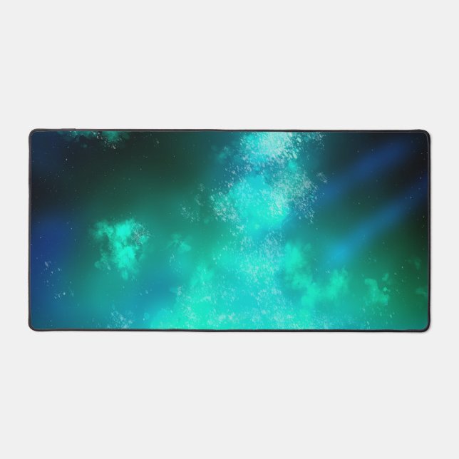 Stars Night Sky Midnight Milky Way Emerald Schreibtischunterlage (Vorderseite)