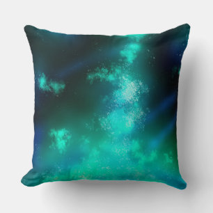 Stars Night Sky Mitternacht Emerald Green Milky Wa Kissen