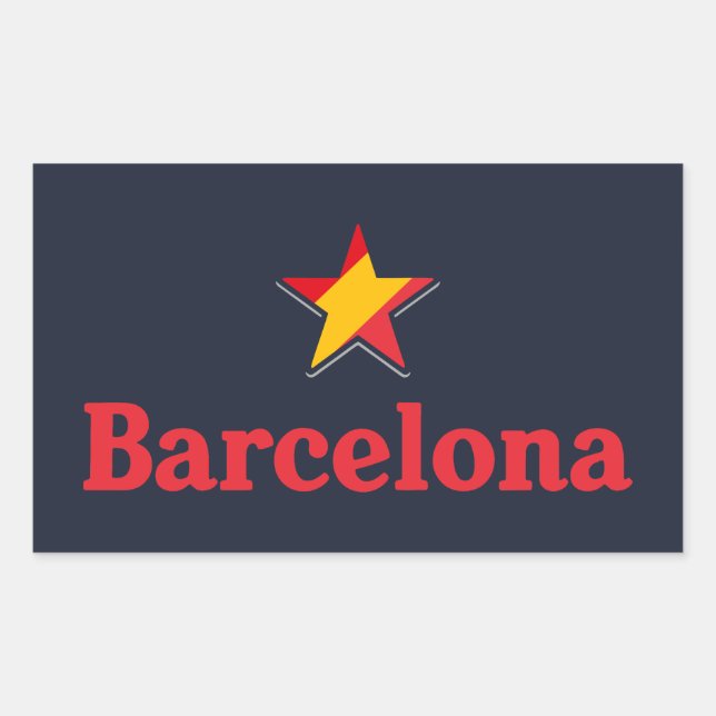 Stars of Spain – Barcelona Rechteckiger Aufkleber (Vorderseite)