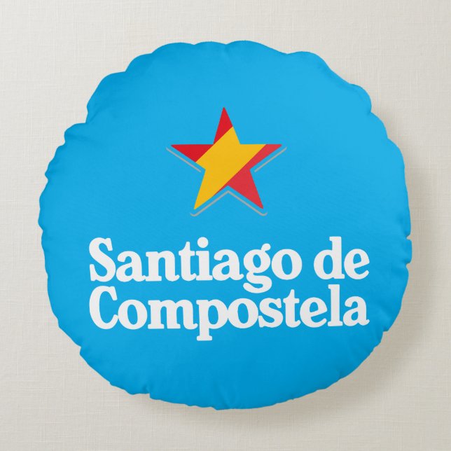 Stars of Spain – Santiago de Compostela Rundes Kissen (Vorderseite)