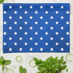 Stars on Digital Fabric Texture by Shirley Taylor Geschirrtuch