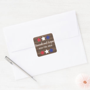 Stars patriotiques Rustique Quart juillet Stickers