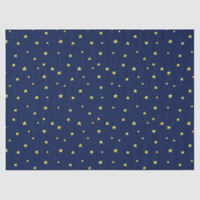 Stars Pattern Midnight Blue Seidenpapier (Vorderseite)