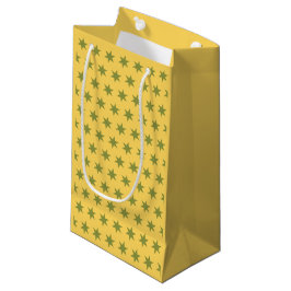 Stars Pattern Trending Colors Gold Green Yellow Kleine Geschenktüte