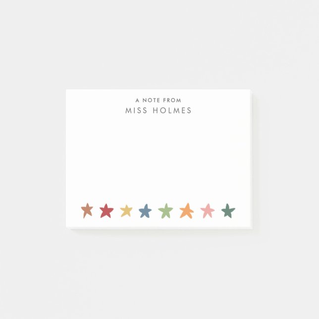 Stars Personalisiert Teacher Nachhinweise Post-it Klebezettel (Vorderseite)