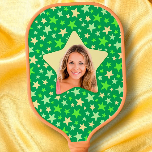 Stars Pickleball Star Player Green Custom Foto Pickleball Schläger (Von Creator hochgeladen)