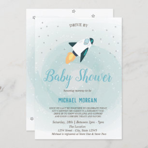 Stars, Rocket Drive Par Baby shower Invitation