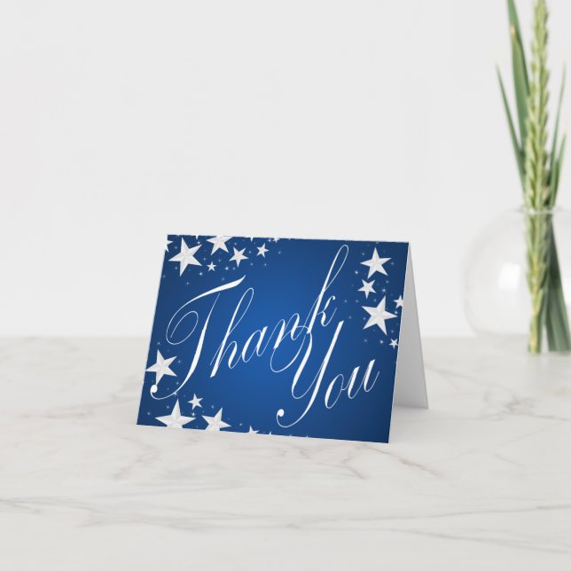 Stars Sapphire Blue Vielen Dank Dankeskarte (Vorderseite)