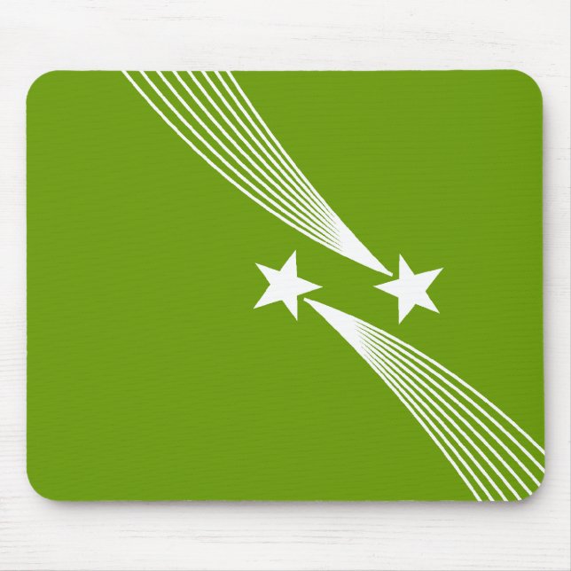 Stars schießen - Weiß auf Grün 669900 Mousepad (Vorne)