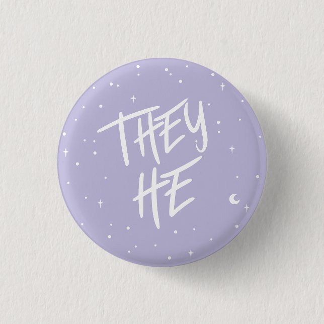 Stars Sie Er pronouns in Button (Vorderseite)