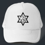 Stars Star von David Truckerkappe<br><div class="desc">Schwarzer Stern von David mit vielen weißen Sternen in der Mitte.</div>