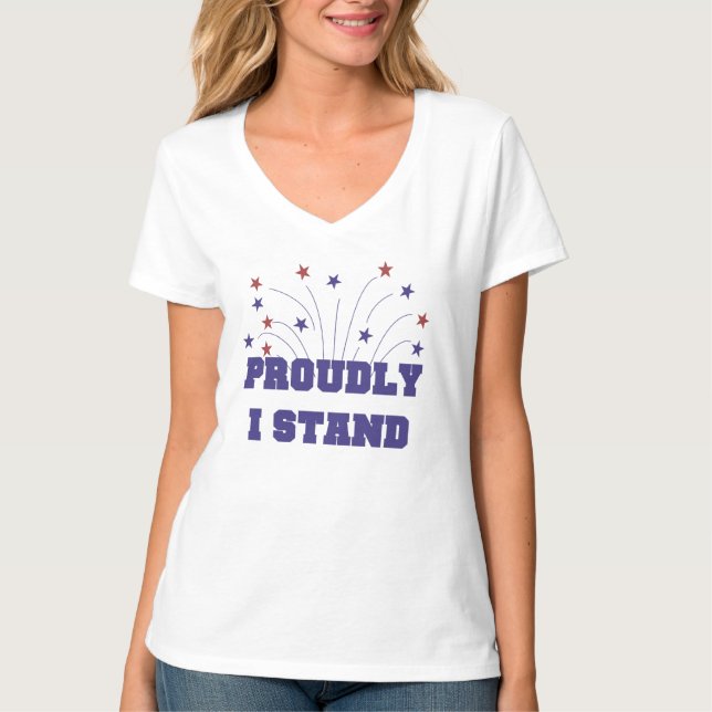 Stars Stars Stolz Stand T - Shirt (Vorderseite)