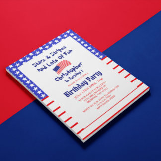 Stars & Streifen 1. Geburtstag Einladung