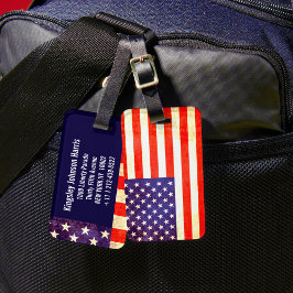 Stars & Streifen Amerika Flagge blaues Gepäckschil Gepäckanhänger