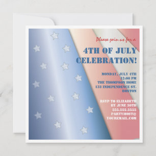 Stars & Streifen Flag 4. Juli Party Einladung
