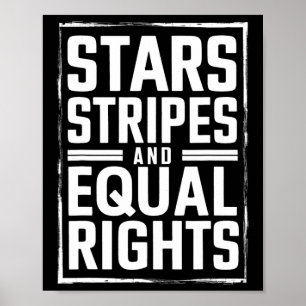 Stars Streifen und Gleichberechtigung 4. Juli Femi Poster