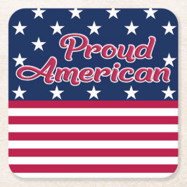 Stars & Streifen US-Flagge Proud American patrioti Rechteckiger Pappuntersetzer
