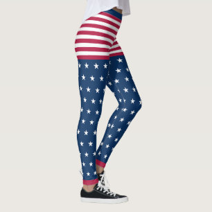 Stars & Streifen White Red Blue Original Patriotic Leggings