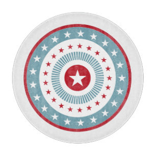 Stars & Stripes 4. Juli Glasschneidplatte Schneidebrett
