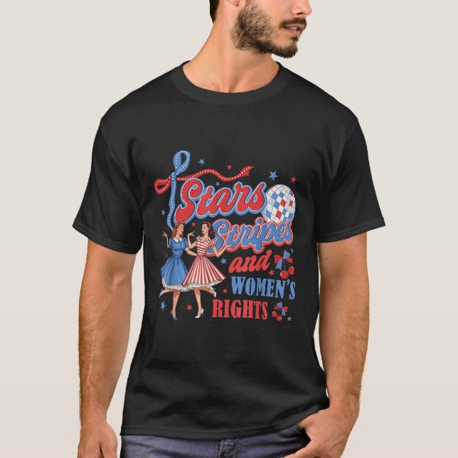 Stars Stripes And Equal Rights 4th Of July Womens  T-Shirt (Vorderseite)