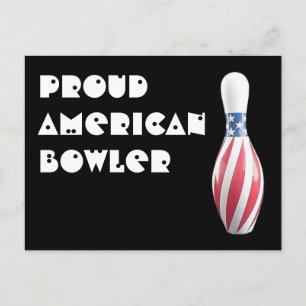 Stars & Stripes Button - Proud American Bowler Postkarte