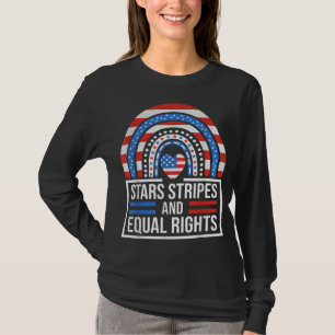 Stars Stripes & Equal Rights Regenbogen American F T-Shirt