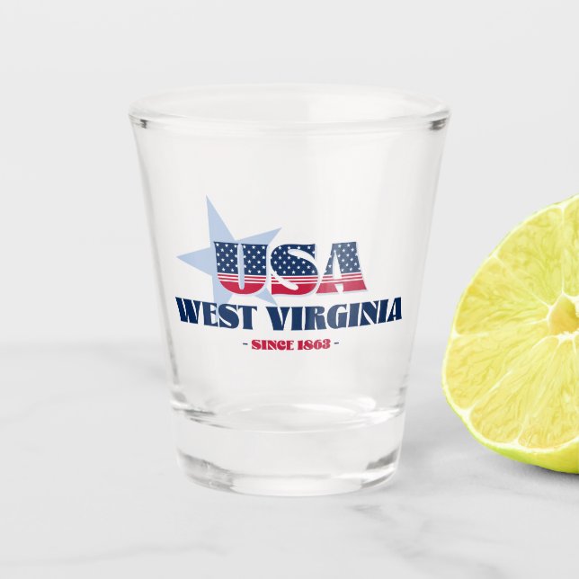 Stars, Stripes, et West Virginia 1863 Verre de tir (Devant)