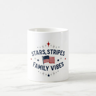 Stars Stripes Family Vibes Patriotische Tasse USA