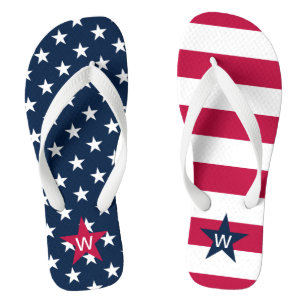 Stars Stripes Mit Monogramm American Flip Flops