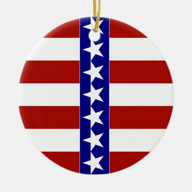 Stars & Stripes of Red White and Blue Keramikornament (Vorne)