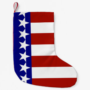 Stars & Stripes of Red White and Blue Kleiner Weihnachtsstrumpf