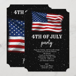 Stars Stripes Patriotic American Flag 4. Juli Einladung