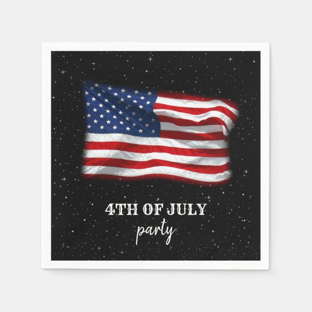Stars Stripes Patriotic American Flag 4. Juli Serviette (Vorderseite)