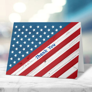Stars & Stripes Patriotic USA Rustikale amerikanis Dankeskarte