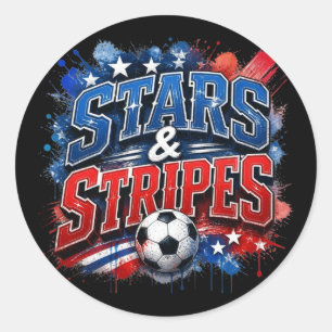 Stars & Stripes - Spitzname der US-Nationalmannsch Runder Aufkleber