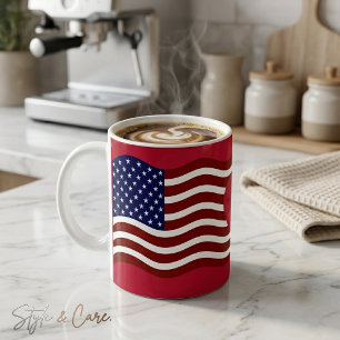 Stars & Stripes USA-Flaggenbecher – Combo-Trinkges Kaffeetasse