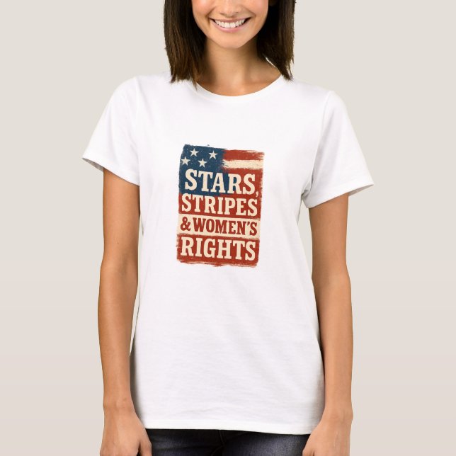 Stars, Stripes & Women’s Rights Distressed Flag T-Shirt (Vorderseite)