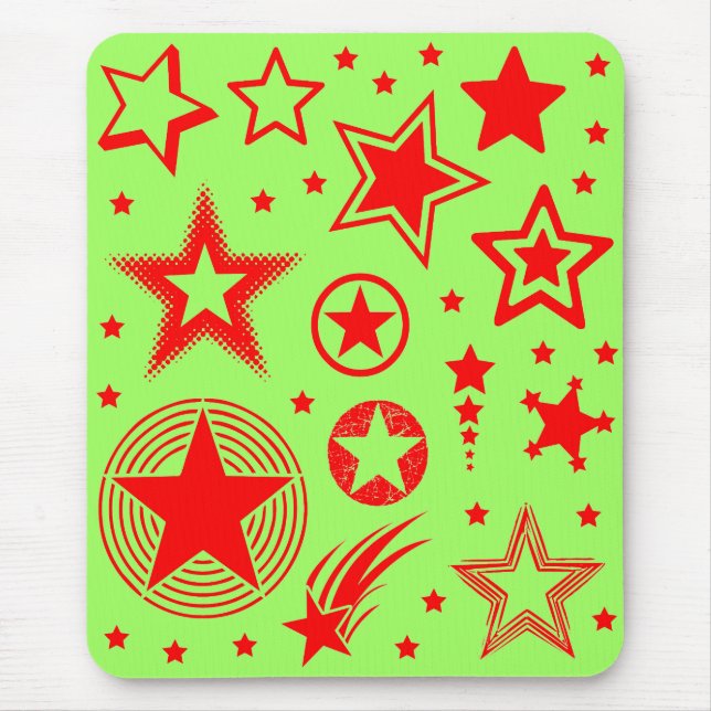 Stars Tattoos red + your ideas Mousepad (Vorne)