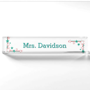 Stars Teachers Custom Desk Namplate Namensplakette