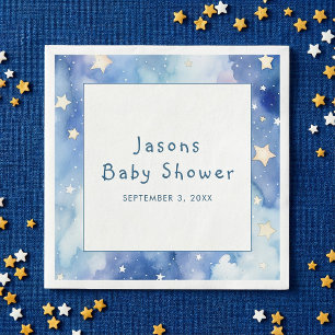 Stars träumen Baby Dusche blaue Einladung Serviette